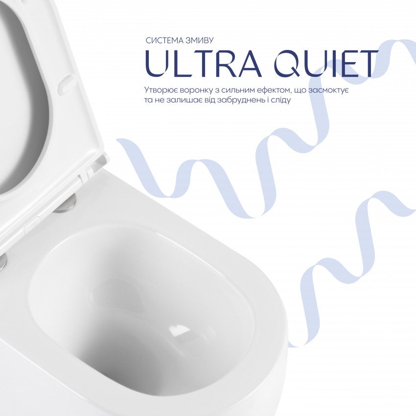 Унітаз підвісний Taurus Ultra Quiet 515×360×350 мм, White, з сидінням Slim Duroplast / Soft-close / Quick Release QTTAU26W49116 Qtap QTAP фото 4