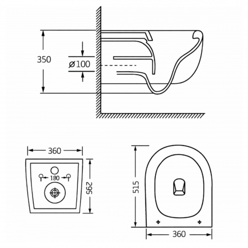 Унітаз підвісний Taurus Ultra Quiet 515×360×350 мм, White, з сидінням Slim Duroplast / Soft-close / Quick Release QTTAU26W49116 Qtap QTAP фото 1