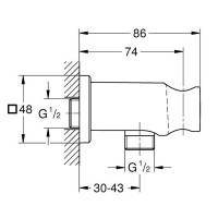 26659DC0 Rainshower Підключення душового шлангу з тримачем, Supersteel (1 сорт) GROHE фото 3
