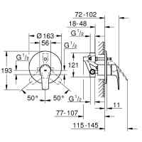 33305003 Eurosmart New Змішувач ВМ д/ванни (1 сорт) GROHE фото 3