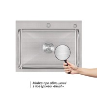 Комплект Lidz Handmade H5845 Мийка для кухні інтегрована Brushed у комплекті з дозатором + Lidz K01G Корзина для кухонної мийки LIDZ фото 4