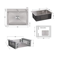 Комплект Lidz Handmade H5845 Мийка для кухні інтегрована Brushed у комплекті з дозатором + Lidz K01G Корзина для кухонної мийки LIDZ фото 1