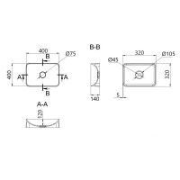 Раковина накладна Kolibri 400х400х140 мм, White, квадратна, без донного клапана QT10116303W Qtap QTAP фото 1