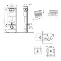 Готове рішення Qtap для ванної кімнати: підвісний унітаз Taurus Ultra Quiet 515×360×350 + комплект інсталяції Nest 4 в 1 (кругла клавіша Chrome) QTAP фото 1