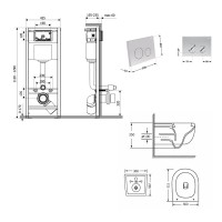Готове рішення Qtap для ванної кімнати: підвісний унітаз Taurus Ultra Quiet 515×360×350 + комплект інсталяції Nest 4 в 1 (кругла клавіша Satin) QTAP фото 1