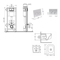 Готове рішення Qtap для ванної кімнати: підвісний унітаз Gemini Ultra Quiet 485×340×350 + комплект інсталяції Nest 4 в 1 (кругла клавіша Satin) QTAP фото 1