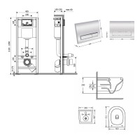 Готове рішення Qtap для ванної кімнати: підвісний унітаз Taurus Ultra Quiet 515×360×350 + комплект інсталяції Nest 4 в 1 (лінійна клавіша Chrome) QTAP фото 1
