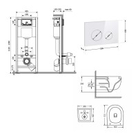 Готове рішення Qtap для ванної кімнати: підвісний унітаз Taurus Ultra Quiet 515×360×350 + комплект інсталяції Nest 4 в 1 (кругла клавіша White) QTAP фото 1