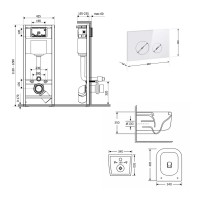 Готове рішення Qtap для ванної кімнати: підвісний унітаз Gemini Ultra Quiet 485×340×350 + комплект інсталяції Nest 4 в 1 (кругла клавіша White) QTAP фото 1