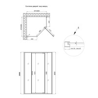Душова кабіна Leo CRM10995-AC6, 90х90 см, п'ятикутна, скло 6 мм Clear, CalcLess, розпашна, без піддону Qtap QTAP фото 1