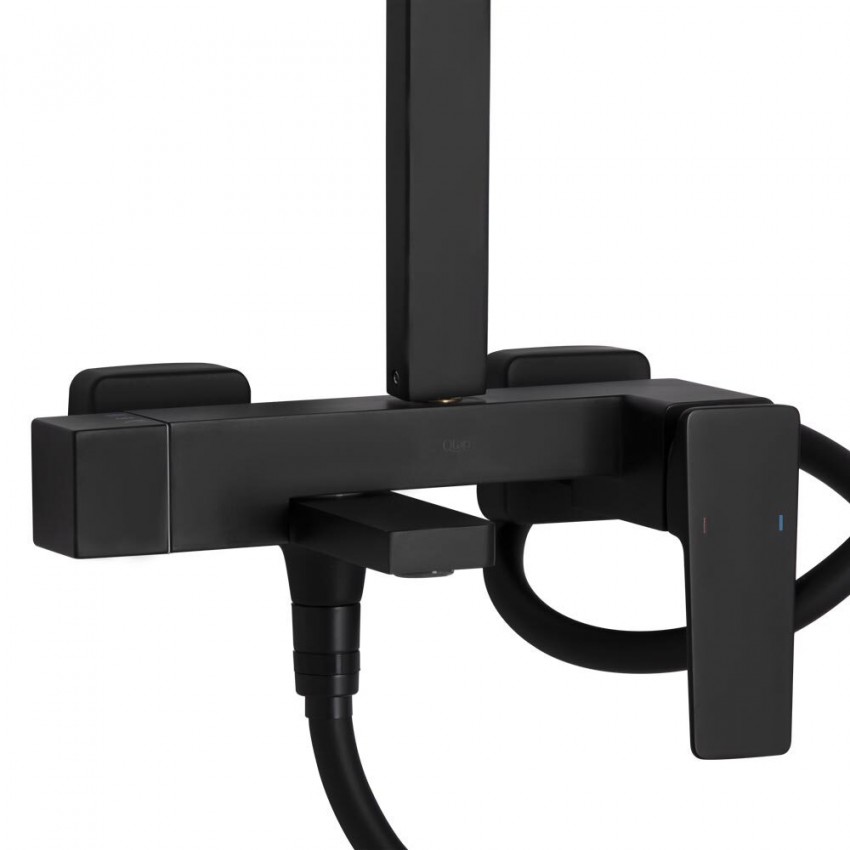 Душова система для ванни Gemini, Matt Black (k35) на три споживача (з виливом) QT51103KNG Qtap QTAP фото 2