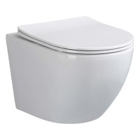 HT-1014C-WHT009 AQUAMOD Унітаз підвісний безобідковий з турбозмивом з кришкою quick-fix, soft-close (1 сорт) DEVIT фото 1