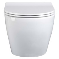 HT-1014C-WHT009 AQUAMOD Унітаз підвісний безобідковий з турбозмивом з кришкою quick-fix, soft-close (1 сорт) DEVIT фото 2