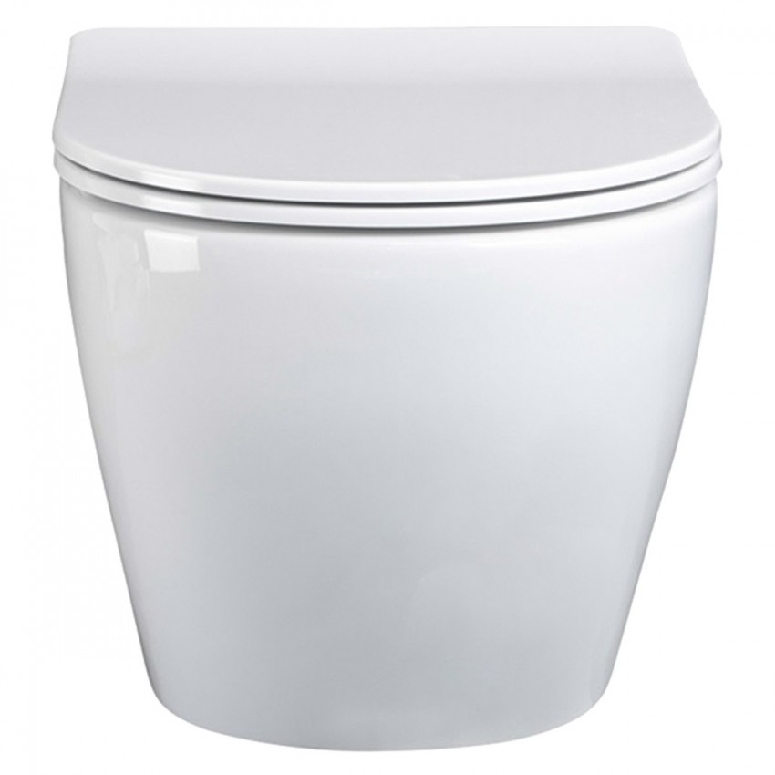 HT-1014C-WHT009 AQUAMOD Унітаз підвісний безобідковий з турбозмивом з кришкою quick-fix, soft-close (1 сорт) DEVIT фото 2