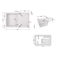 Мийка для кухні (WHI-01) 790x495/230 Lidz LIDZ фото 1