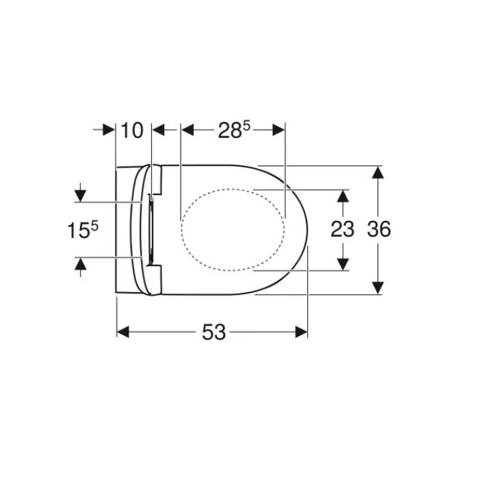 501.750.00.1 Selnova Комплект підвісного унітазу воронкоподібний, Rimfree, напівзакрита форма, з сидінням з кришкою 53см, Білий (1 сорт) GEBERIT фото 1