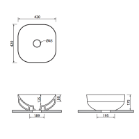 MWLVP1  POOL 1  раковина на стільницю без перелива 42х42, в кольорі panna (білий матовий) (1 сорт) SDR фото 2