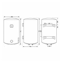 Водонагрівач електричний 80 л Grey універсальний, мокрий ТЕН 1,5 кВт D80VH15Q3G Thermo Alliance Thermo Alliance фото 1