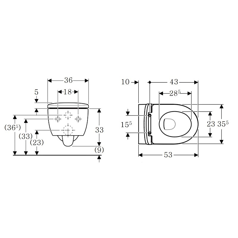 503.226.01.1 Smyle Round Комплект підвісного унітазу воронкоподібний, закрита форма, Rimfree, із кришкою Soft Close, QuickRelease, колір білий глянець (1 сорт) Geberit промо фото 2