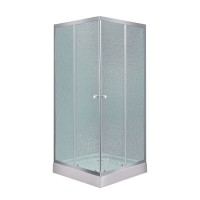 Набір: Душова кабіна Wawel SC80x80.SAT.LOW.FR, квадратна, скло Frost 4 мм + Душовий піддон Kapielka ST80x80x14 Lidz