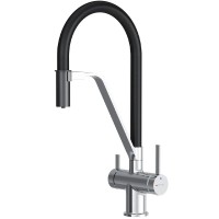 F8F07802 Func, Змішувач для кухні з каналом для питної води і гнучким виливом, хром,чорн (1 сорт) AM.PM фото 1