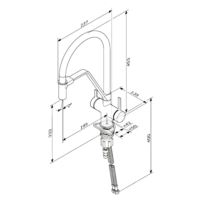 F8F07802 Func, Змішувач для кухні з каналом для питної води і гнучким виливом, хром,чорн (1 сорт) AM.PM фото 2