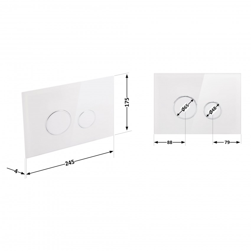 Клавіша змиву Nest 175х245х4 мм, Glass White, кругла QT0111V1164GW Qtap QTAP фото 1