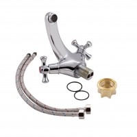 Змішувач для раковини Lamb 161F, Chrome двовентильний LDLAM161FCRM35446 Lidz LIDZ фото 3