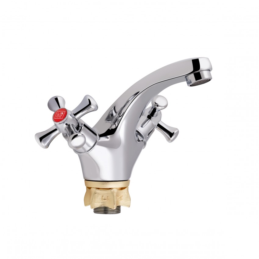 Змішувач для раковини Lamb 161F, Chrome двовентильний LDLAM161FCRM35446 Lidz LIDZ
