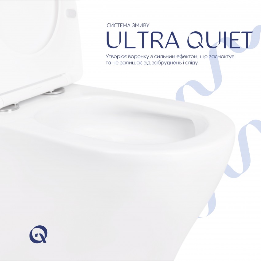 Унітаз підлоговий Cardinal Ultra Quiet 620x365x805 мм, White, з сидінням Slim Duroplast/ Soft-close/ Quick Release QT04222168AUQ3W Qtap QTAP фото 4