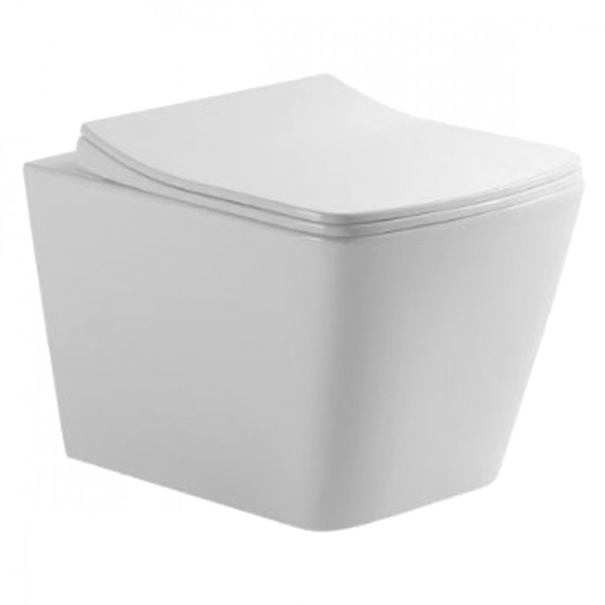 HT-1014C-WHT007 AQUAMOD Унітаз підвісний безобідковий з турбозмивом з кришкою quick-fix, soft-close (1 сорт) DEVIT