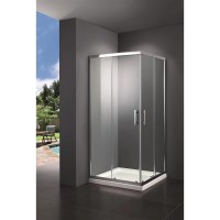 SHRC53906 FRAME Душова кабіна, розсувна - 90*90 - хром/прозоре скло (1 сорт) DEVIT фото 1