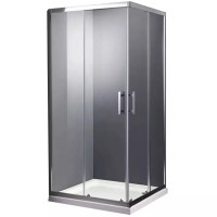 SHRC53906 FRAME Душова кабіна, розсувна - 90*90 - хром/прозоре скло (1 сорт) DEVIT