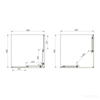SHRC53906 FRAME Душова кабіна, розсувна - 90*90 - хром/прозоре скло (1 сорт) DEVIT фото 2