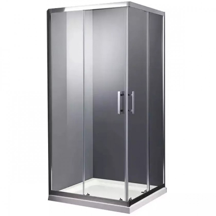 SHRC53906 FRAME Душова кабіна, розсувна - 90*90 - хром/прозоре скло (1 сорт) DEVIT