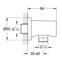 27057000 Rainshower Шлангове підключення, хром (1 сорт) GROHE фото 3