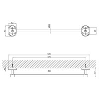 Тримач для рушника Oreo 0100, 550 мм, Chrome LDORE0100CRM37457 Lidz LIDZ фото 1