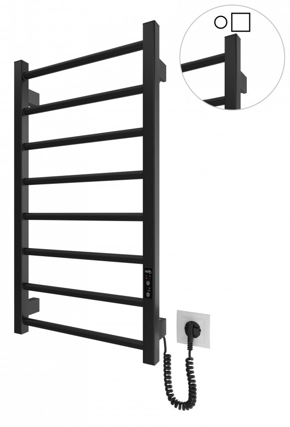 Електрична рушникосушарка HF Leeds  770x530 чорний мат MARIO