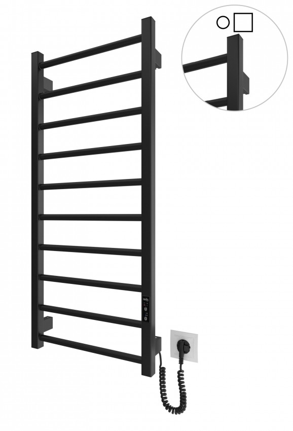 Електрична рушникосушарка HF Leeds  970x430 чорний мат MARIO