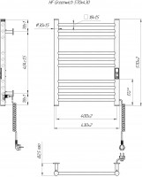 Електрична рушникосушарка HF Greenwich  570x430 чорний мат MARIO фото 4