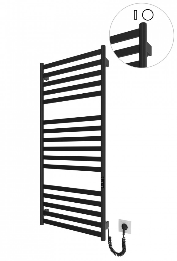 Електрична рушникосушарка HF York 1170х530 чорний мат MARIO