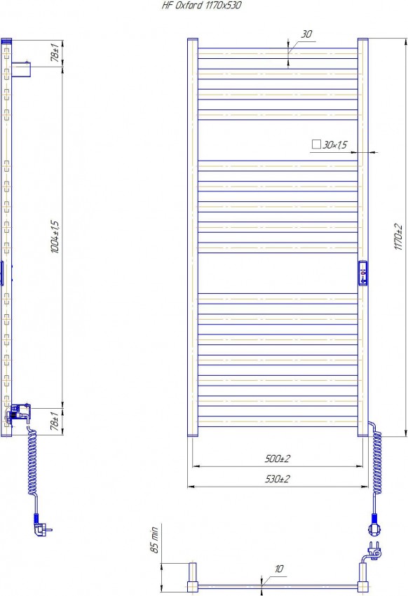 Електрична рушникосушарка HF Oxford 1170х530 білий мат MARIO фото 4