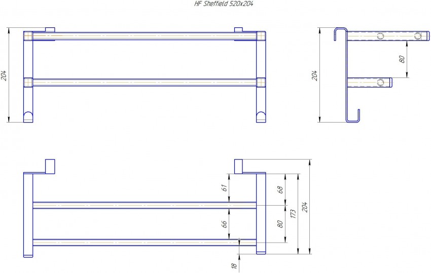 Полиця HF Sheffield 520x204 MARIO фото 4