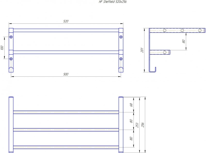 Полиця HF Sheffield 520x256 (настінне кріплення) MARIO фото 3