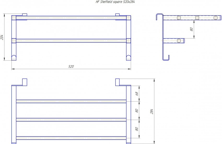 Полиця HF Sheffield 520x284 профільна MARIO фото 4