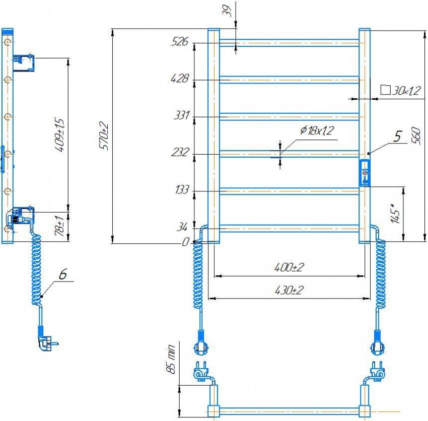 Електрична рушникосушарка HF Leeds  570x430 білий мат MARIO фото 4
