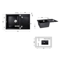 Мийка для кухні (ANT-15) 790х495/230 Lidz LIDZ фото 1