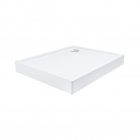Душовий піддон Tern 301812C, 100x80x12 см, прямокутний, акриловий + ніжки, діаметр зливу 90 мм + сифон з гідрозатвором хром Qtap QTAP