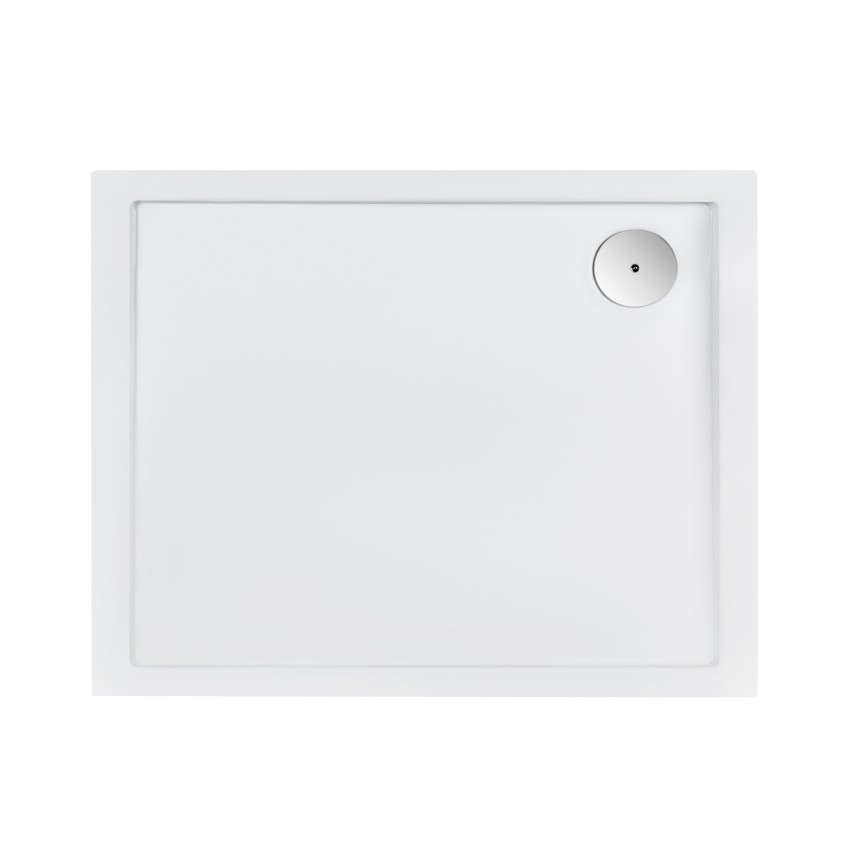 Душовий піддон Tern 301812C, 100x80x12 см, прямокутний, акриловий + ніжки, діаметр зливу 90 мм + сифон з гідрозатвором хром Qtap QTAP фото 2