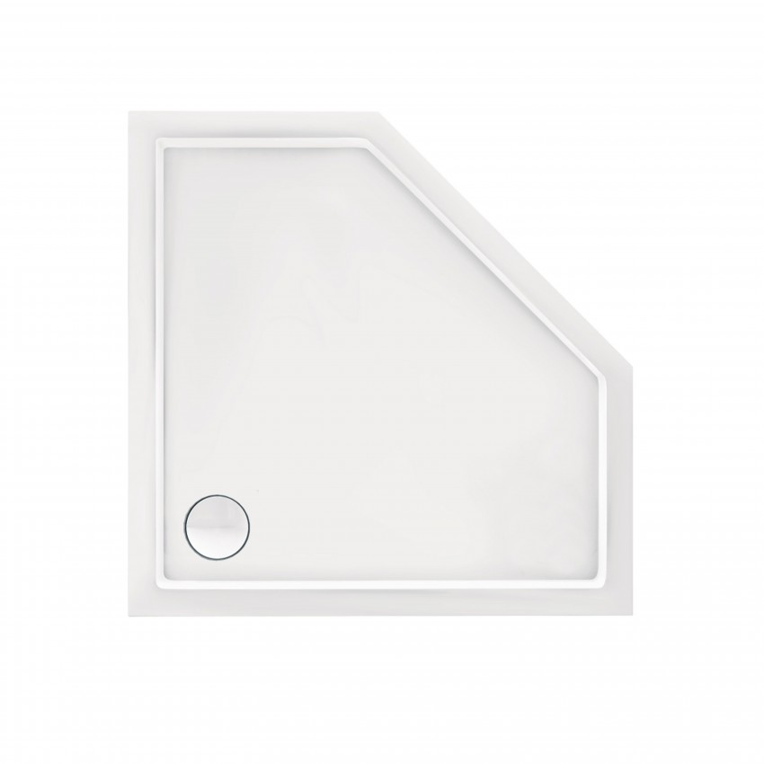 Душовий піддон Diamond 301112, 100x100x12 см, п'ятикутний, акриловий + ніжки, діаметр зливу 90 мм Qtap QTAP фото 2